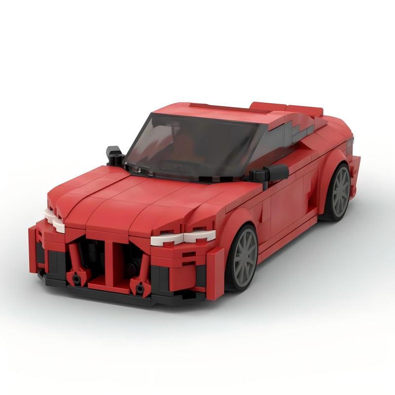 MOC Building Blocks Red Sports Car Model DIY Assembly Bricks Creative Decor Ornament Toy
