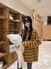 Lazy Style Color Block Striped Round Neck Long Sleeve Sweater for Women - Autumn/Winter Loose Fit, Slimming, Versatile