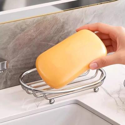 Ny Självdränerande Rostfritt Stål Tvålhylla Multifunktionell Minimalistisk Stil Dränerande Tvålfat Badrumsförvaringshylla Heminredning