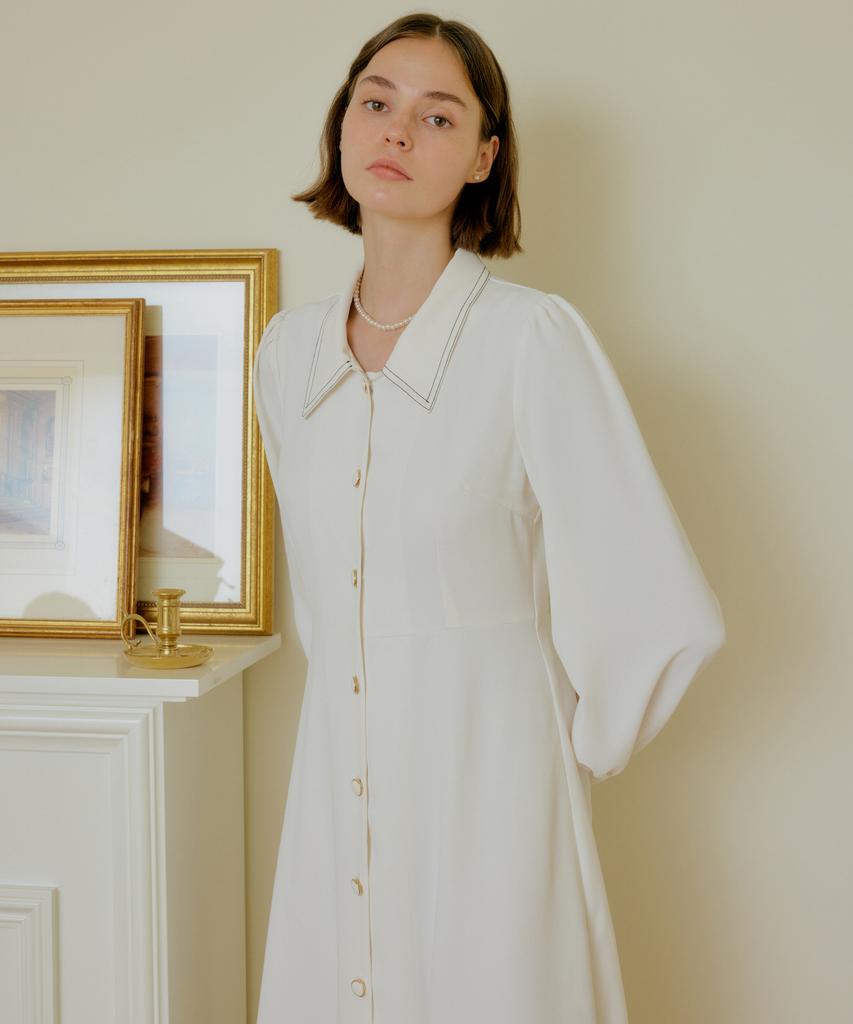 Yeoppe Color Shirt Onepiece_White