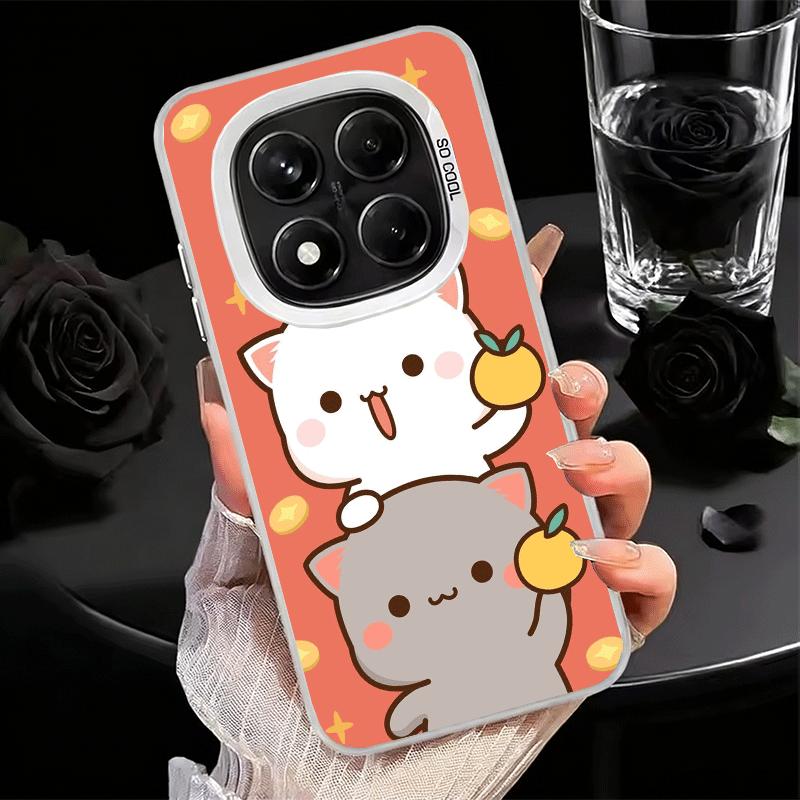 Cartoon Cute Peach Goma Shockproof Phone Case for Xiaomi Redmi Note 15 14 13 12 Pro Plus 11 11S 11T 5G Cover Anti Fall Fundas