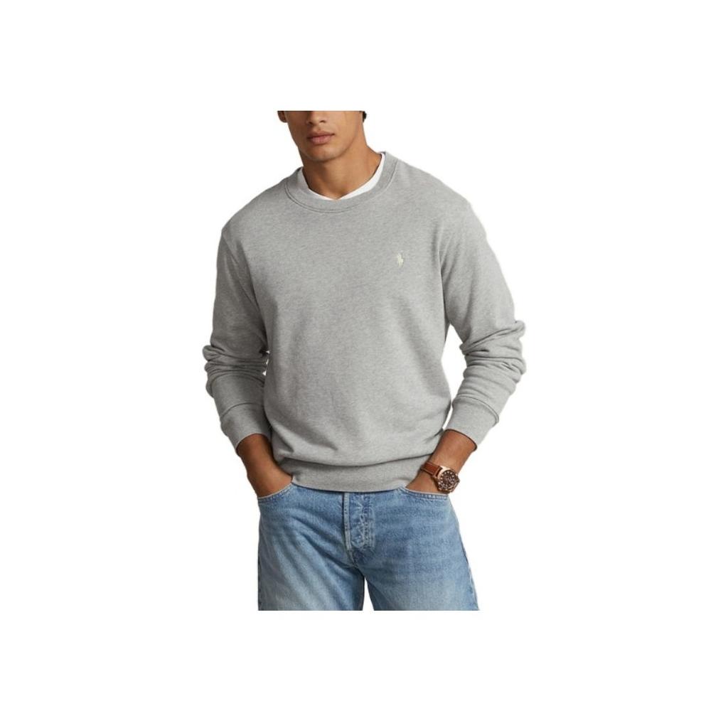 Polo Ralph Lauren FW23 Solid Logo Embroidered Crewneck Sweatshirt Men Sweatshirt Gray MNPOKNI16823167-020