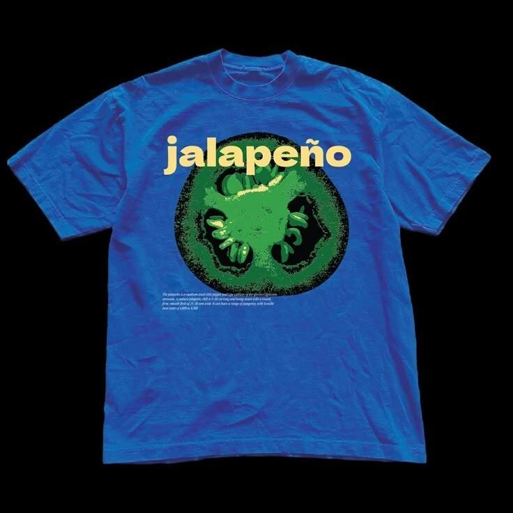 

Jalepeño Tee Retro Vintage Graphic Tee Unisex Short Sleeve Shirt S5XL Unisex T-Shirt XXXXL
