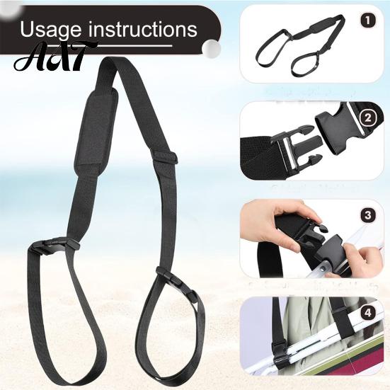 Multi-purpose Equipment Strap Chair Carrier Shoulder Strap, Padded Folding Carrying Universal Adjustable for Beach Chairs Camping No