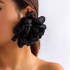 Exaggerated Floral Fabric Large Stud Earrings: European & American Summer Design