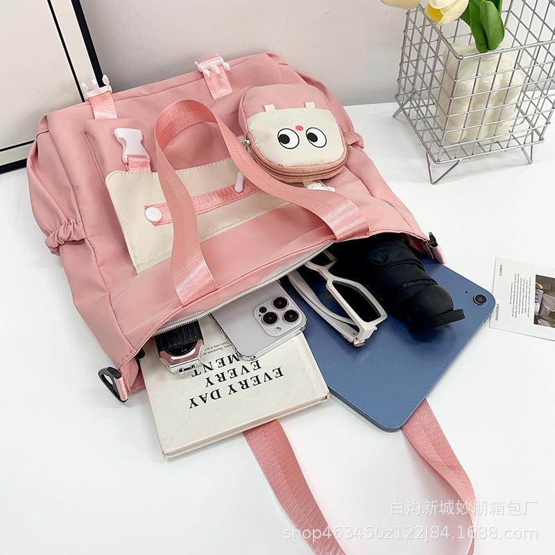 Canvas bag niche design student tote bag junior high school student tutoring class messenger bag large capacity women's shoulder bag