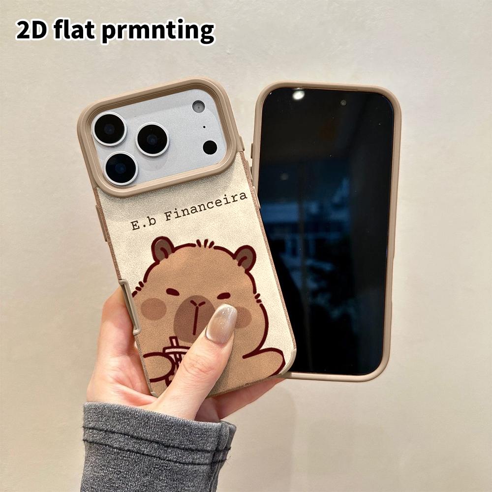Phone Case: 2D Flat Lambskin Suitable for iPhone 18, 17, 16, 15, 14, 13 Pro Film Protective Case, Light Beige Background, Christmas and Halloween Gift