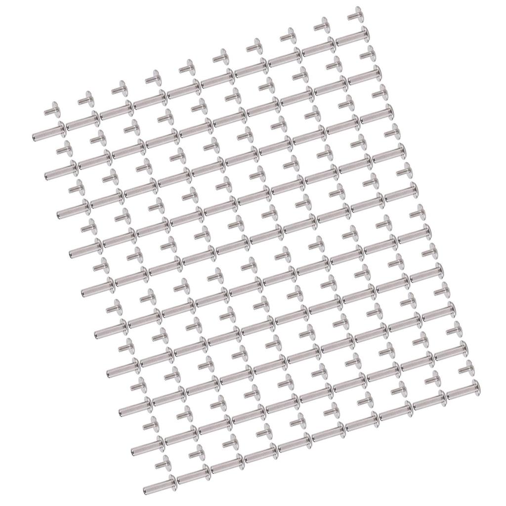 100 Sets Screw Rivet M2 Round Flat Head Stainless Steel Leather Rivets Binding Screws for Crafts