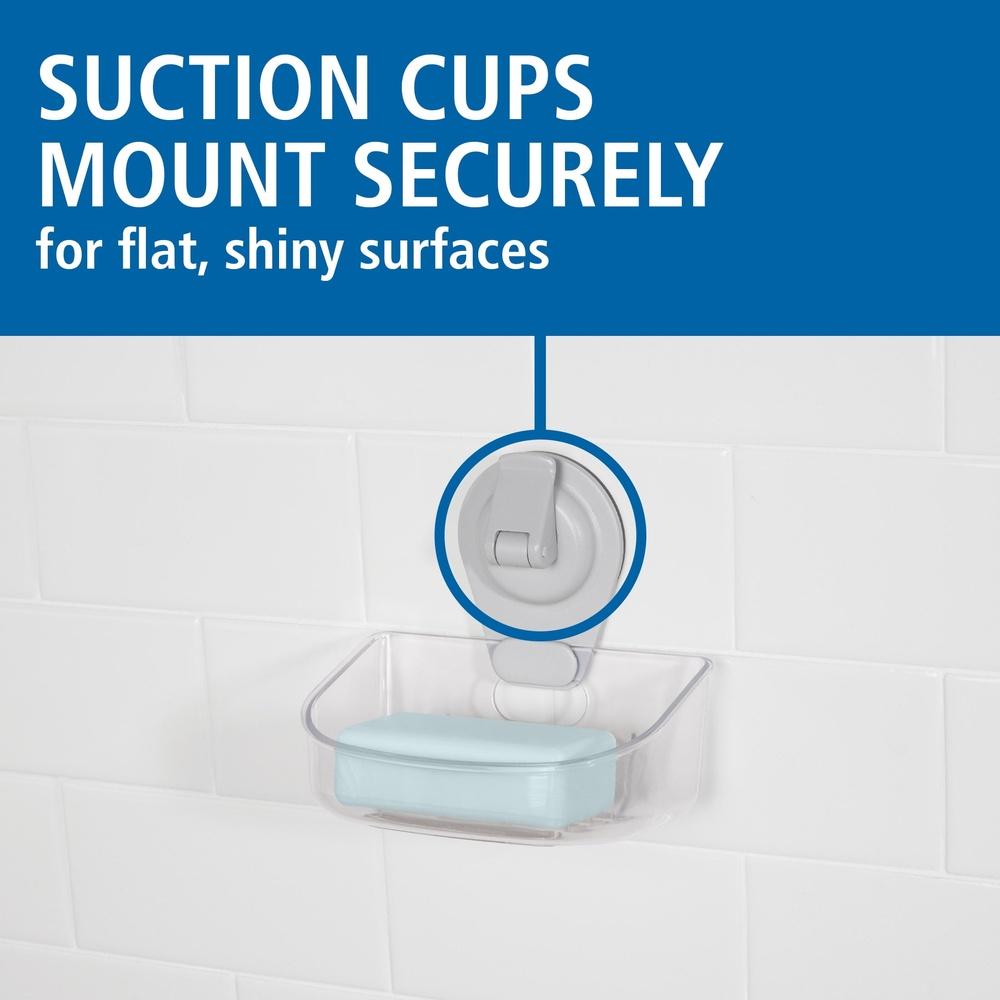Wall-Mounted Suction Soap Dish Easy To Install No Tools Needed Clear