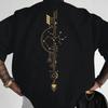 Mens Sagittarius Constellation Arrow Graphic Tee Astrology Streetwear Cotton Casual Tops