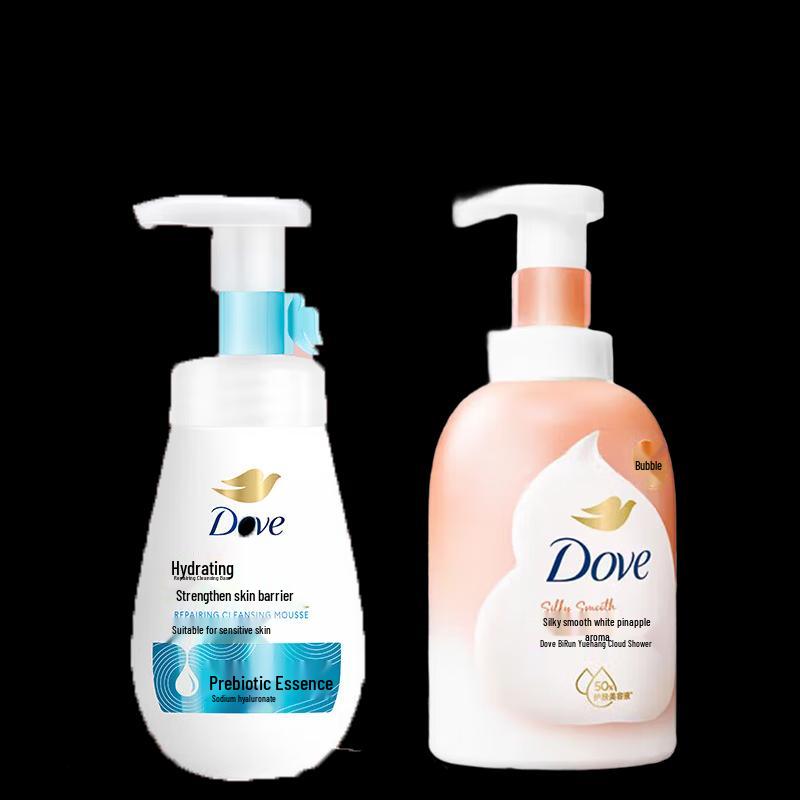 Dove White Peach Bath & Facial Cleansing Foam Set