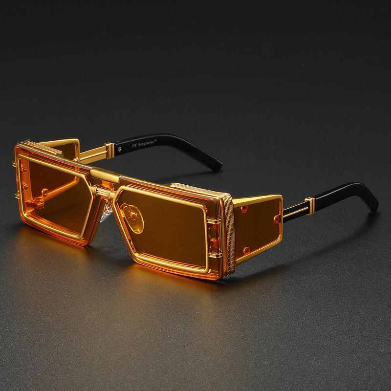 Non-polarized Square Sunglass Men Vintage Luxury Sunglasses Women Fashion Glasses