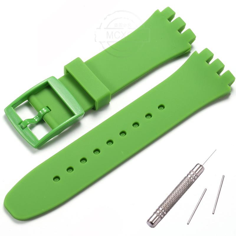 Silicone Strap For Swatch SUSB401 SUSW402 SUSN400 SUSL400 20MM Series Watchband Waterproof Replacement Watch Accessories