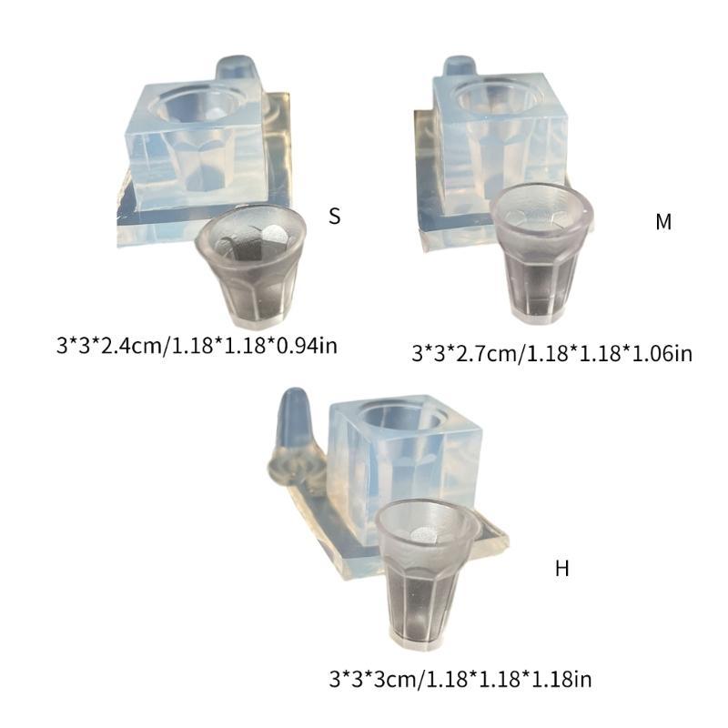 Silicone Mould Miniature Dollhouse Glass Mini Water Cup DIY UV Resin Mold Kitchen Decor Doll Accessories