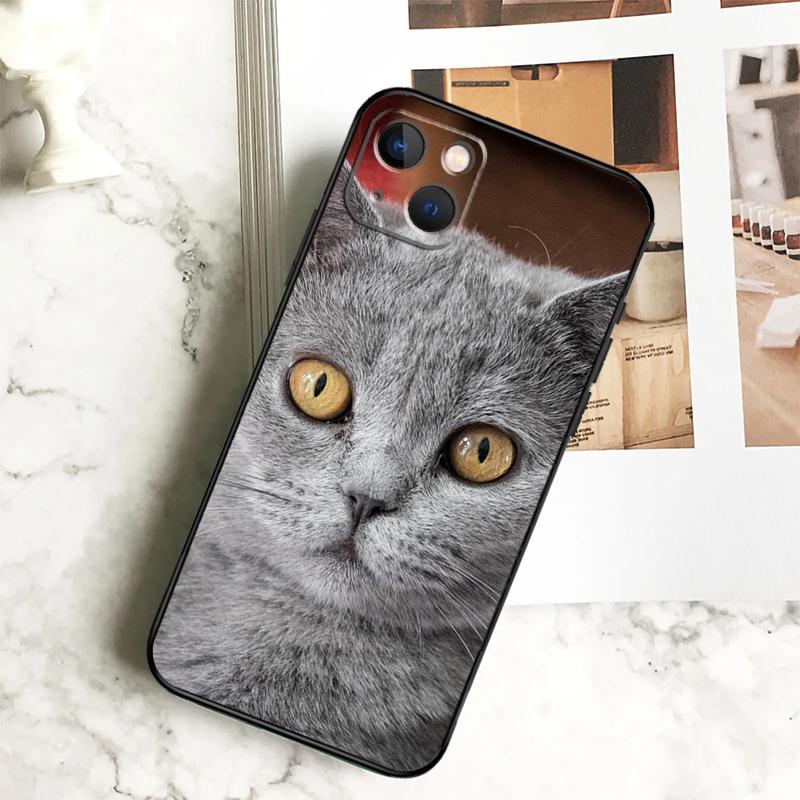 

British Shorthair Cat Phone Case For iPhone 17 16 15 13 12 11 14 Pro Max Plus 12 13 Mini 16e 17 Air Cover Coque iPhone 13 mini