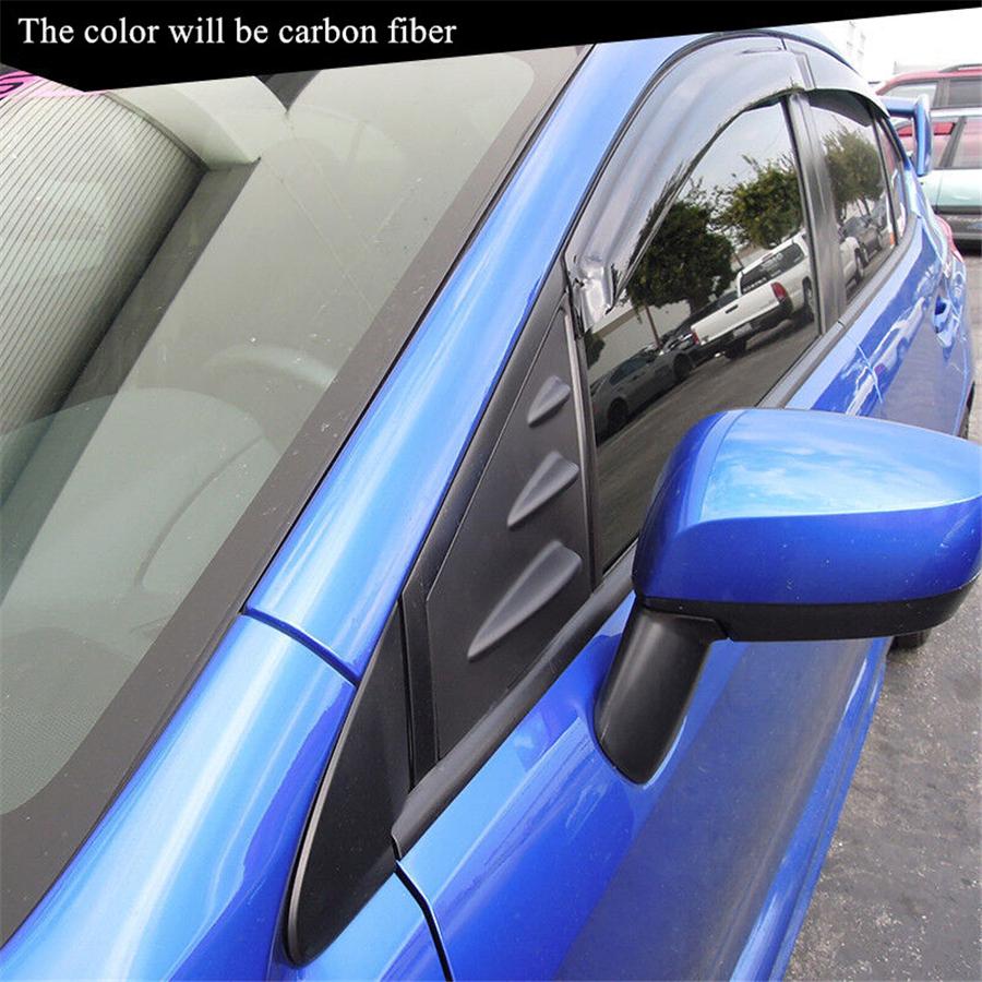 Carbon Fiber Look Window Scoop Louvers Cover Trim For Subaru WRX STi 2015-2020