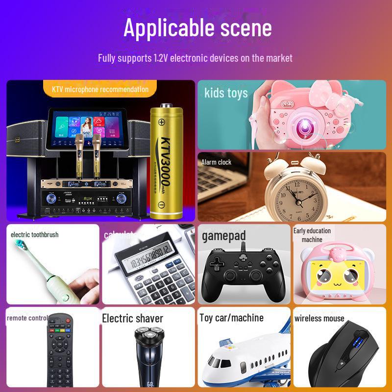 Rechargeable 1.2V 3000mAh Batteries (25-Pack) with Free Shipping for KTV Wireless Microphones