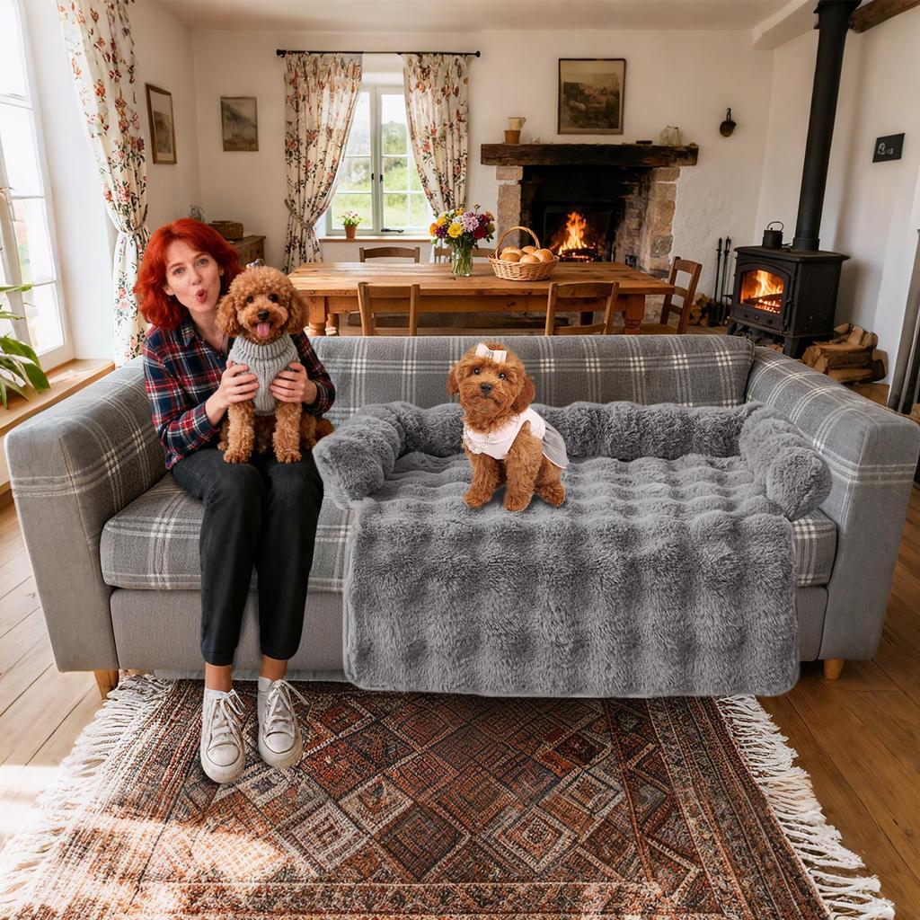 Pet Fluffy Soothing Couch Removable Cat Sleeping Cushion Washable Dog Nest Couch Pet Supplies for Home Kitchen Nursery Apartment