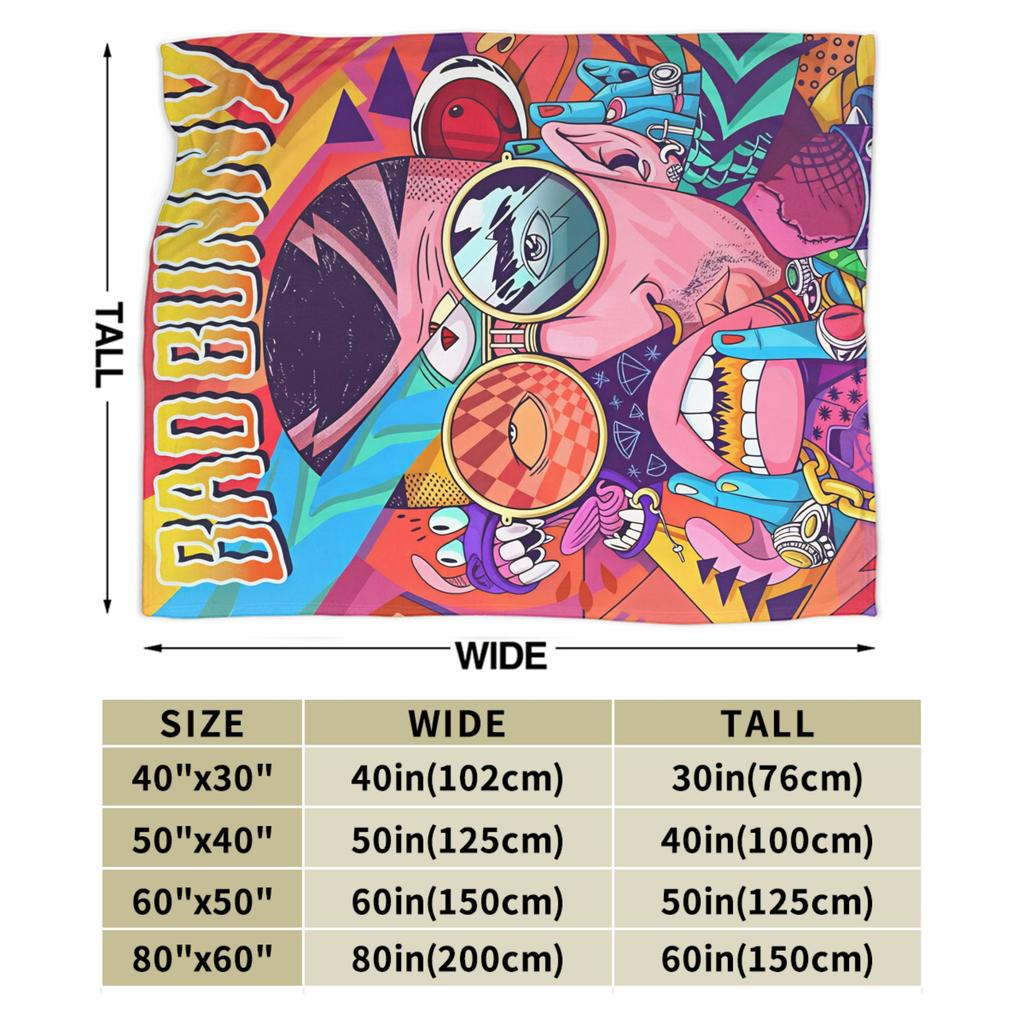 DTMF Mas Fotos Puerto Rico Frog Bad Bunny Album Blanket Soft Plush Throw Blanket For Kids Bedroom Flannel Bedspread Bed Cover