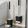 WORTHBUY Long Handle Plastic Toilet Brush With Drain Base Punch-Free Wall Mounted WC Toilet Cleaning Brush Bathroom Accessories