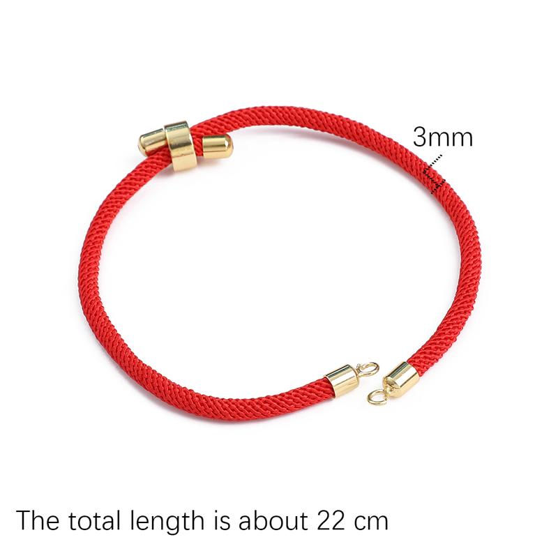 Halvferdig Justerbart Flettet Rødt Tau For DIY Smykkefremstilling Perling Armbånd