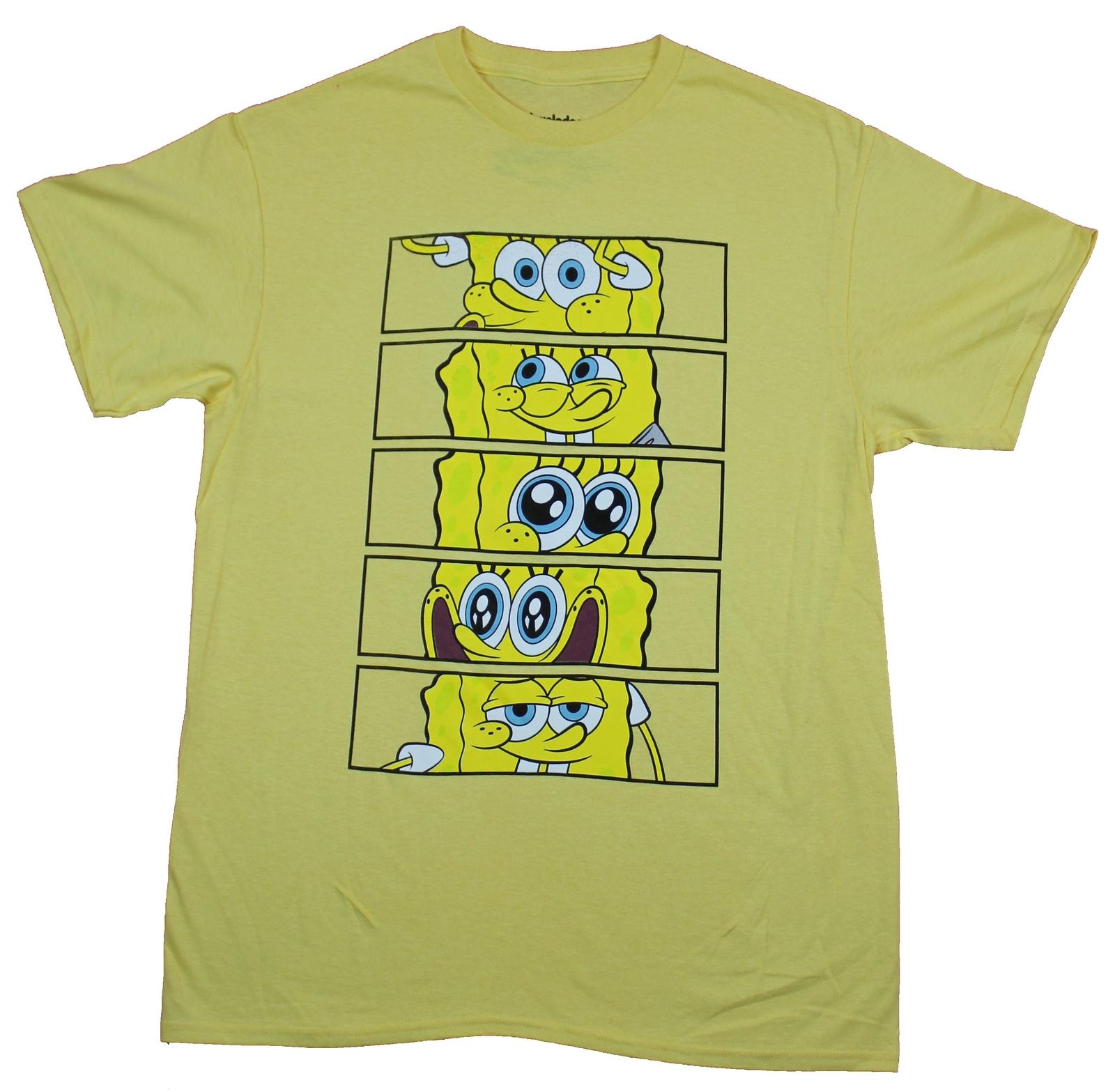 Spongebob Squarepants Adult New T-Shirt - Crazy Emotions Face Box Pics XXXXL
