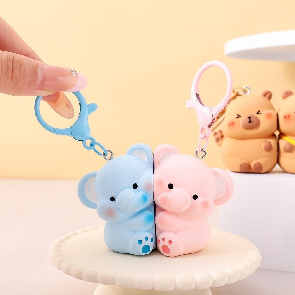 Magnetic Cat Figurine Keychain Capybara Couple Pendants Car Key Accessories