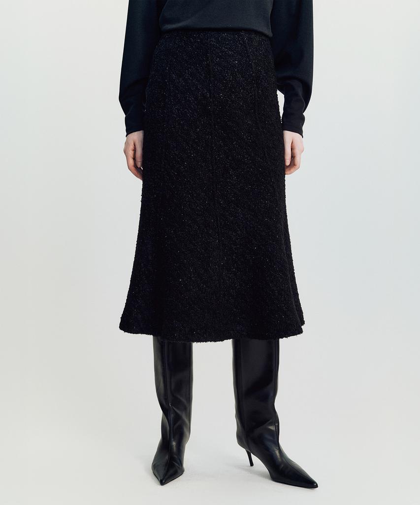 Meibeoyu Soline Tweed Skirt _ Black