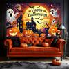 Halloween Photography Backdground SpiderWeb Pumpkin Moon Trick or Treat Kid Happy Halloween Party Deco Polyester Backdrops Props