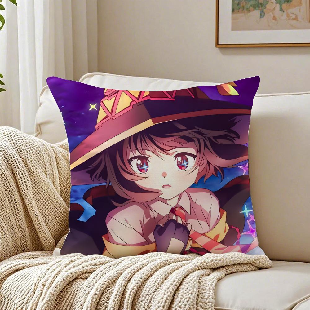 Anime ComedyFantasy KKonosuba Cushion Cover Pillowcase Antidustmite living Room Sofa Decor Cushion Room