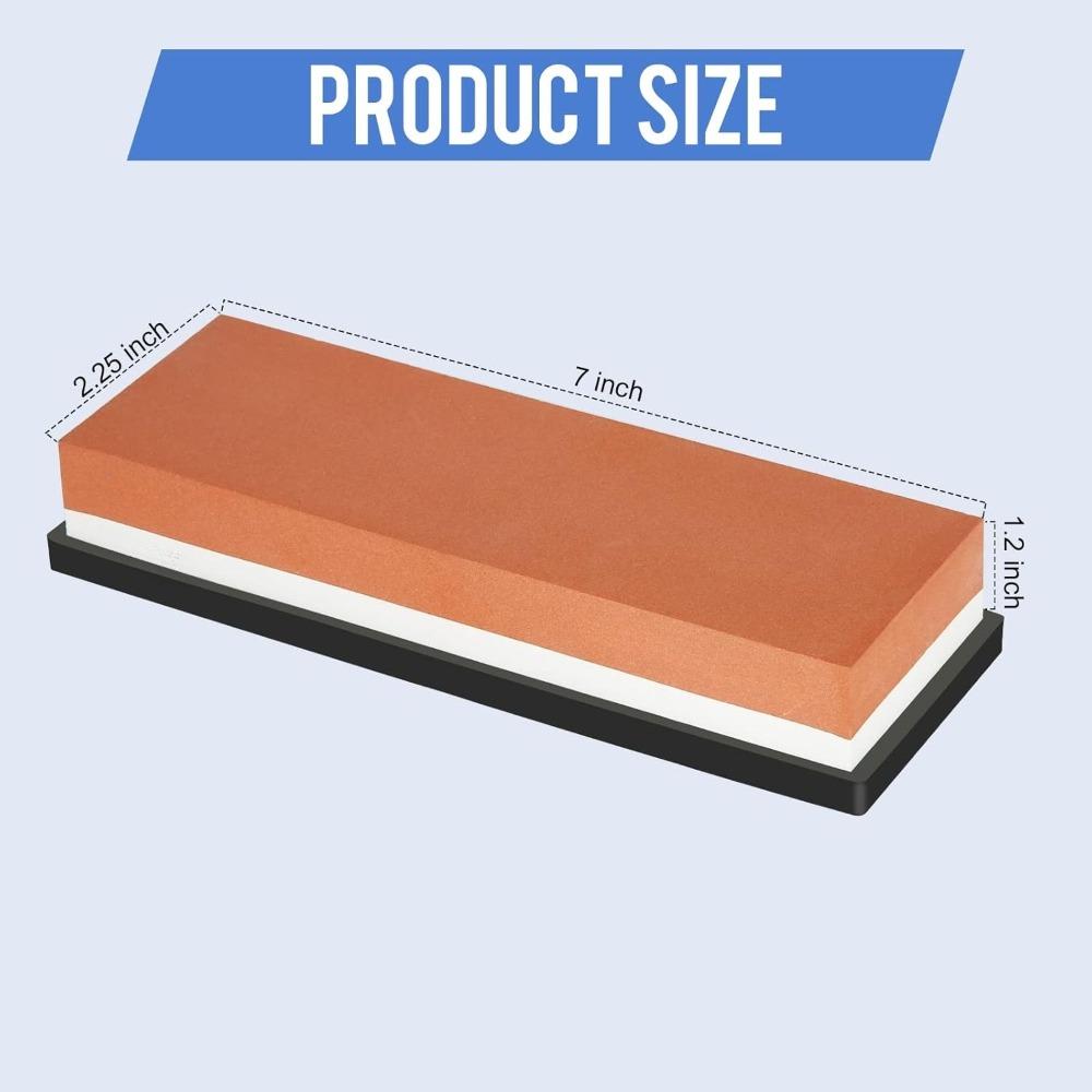 Whetstone, Knife Sharpener, Double-sided Household Whetstone with Non-slip Pad for Scissors, Razors, Carving Tools, Etc.