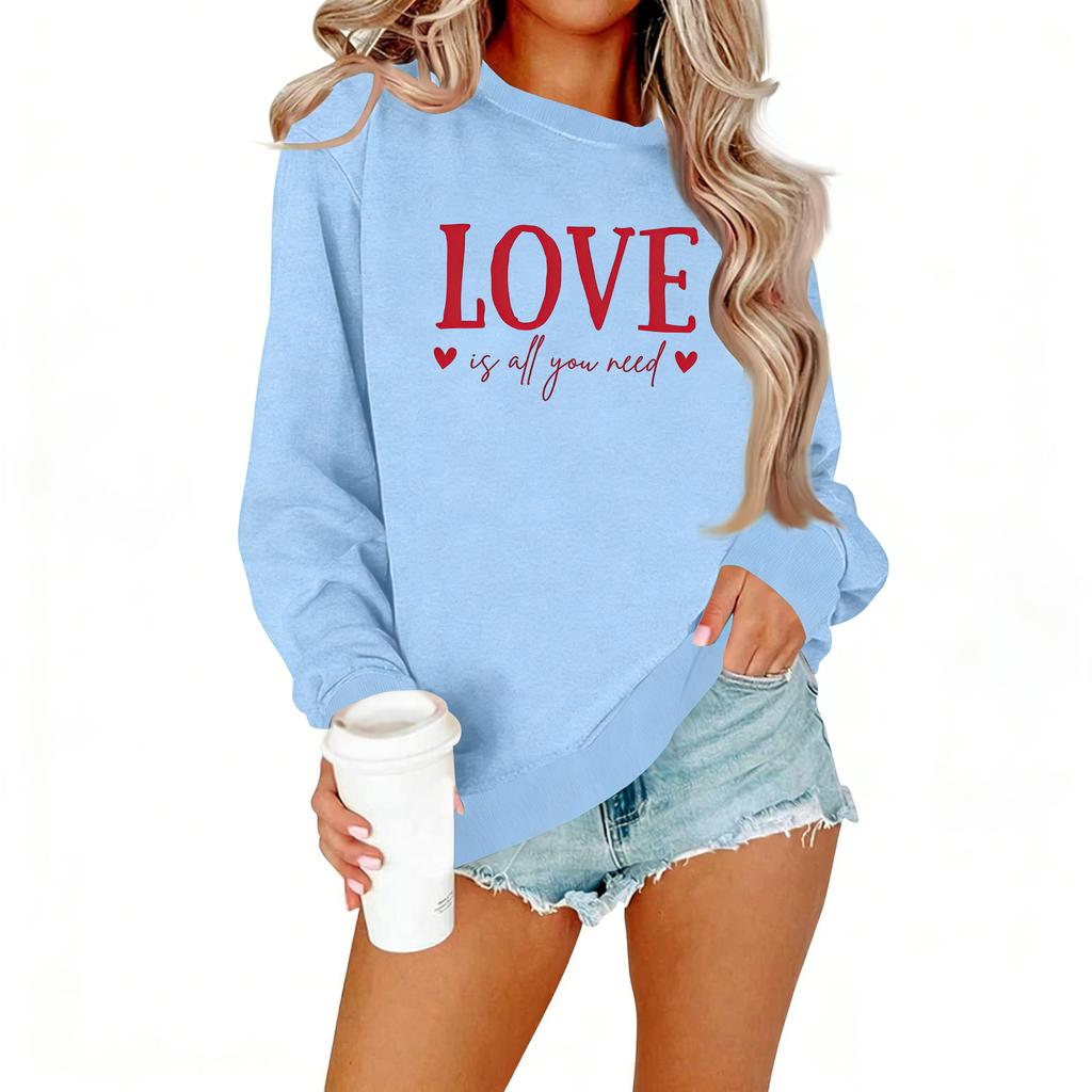 Ladies' Casual Women's Printed Round Neck Pullover Hoodie