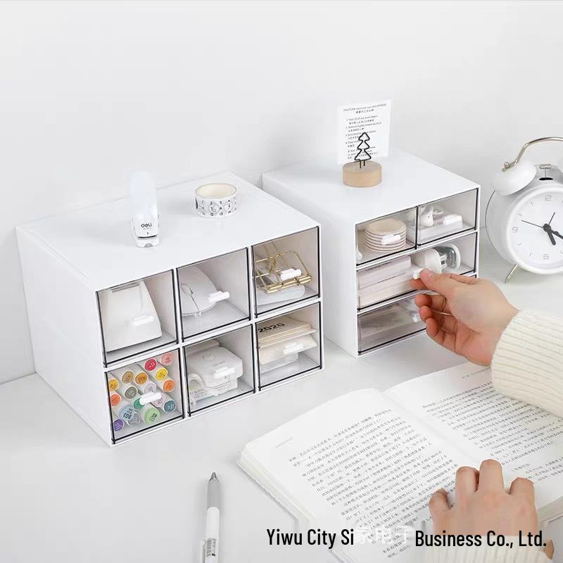 

Штабелируемый многосекционный настольный ящик для хранения канцелярских товаров и мелочей - Идеально подходит для общежитий