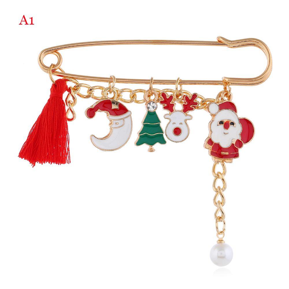 

Sparkling Tassel Charm Gift Santa Claus Badge Christmas Brooch Xmas Costumes Pins A1