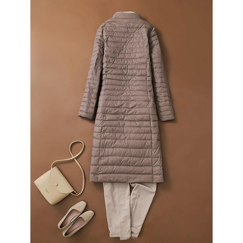 Women Light Long Quilted Duck Down Jacket Feather Puffer Parkas Plus Overcoat Windbreaker Winter Cold Pressure Down Coats