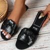 2025 Summer New Designer Traf Woman Flat New Slippers Woven with Comfortable Women's Shoes Casual Bottom Slippers Women's Shoes
