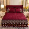 Luxury Winter Crystal Velvet Thicken Quilted Bedspread King Queen Size Flannel Bed Skirt Not Including Pillowcase
