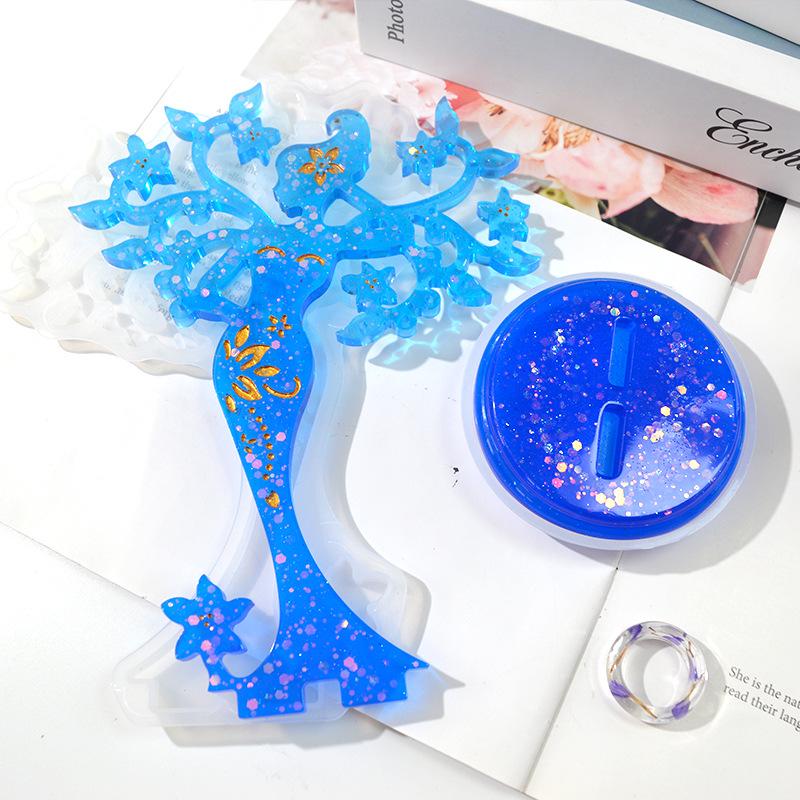 DIY Crystal Epoxy Silicone Jewelry Holder Mold - Beautiful Woman Ornament Display Stand and Mirror