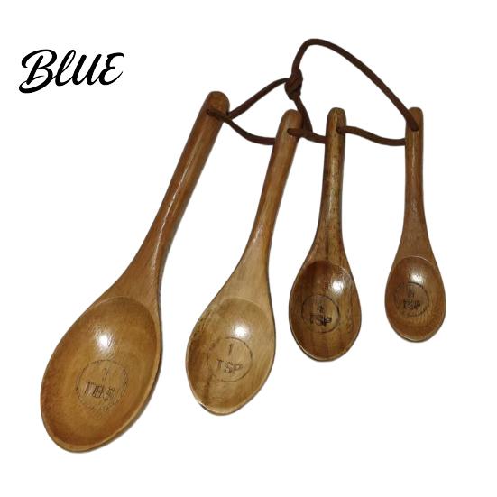 Rustic Kitchen Utensils Wooden Measuring Cups And Spoons Set Coffee Bean Powder Durable Tools Spoon Nested Baking for Accurate Cooking Decor