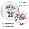 Watercolor Cartoon Elephant with Balloons Toilet Sticker Self-Adhesive Removable for Kids Bathroom Bedroom Decor