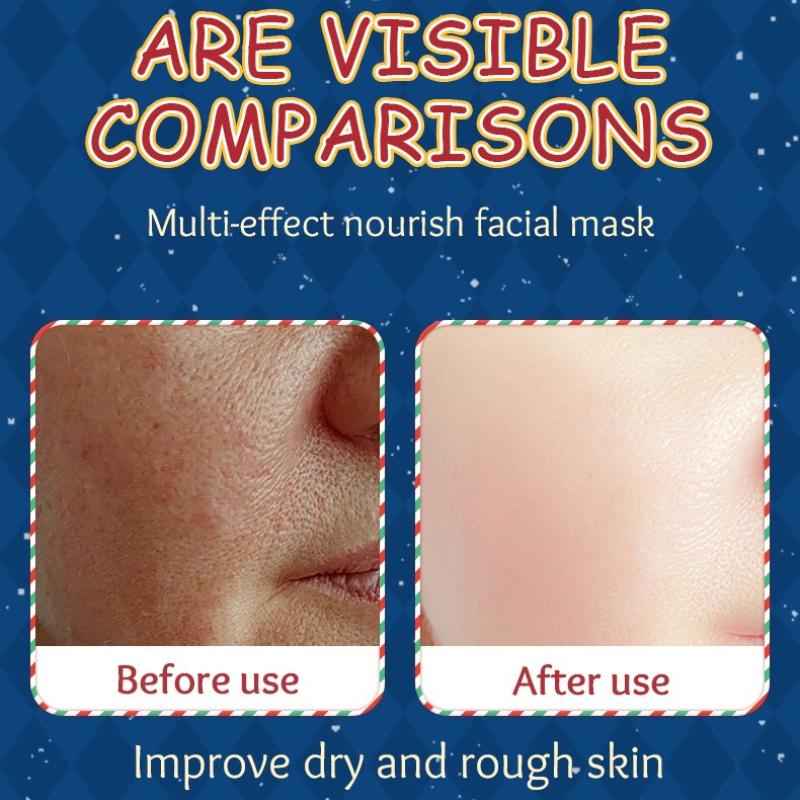 3pcs Christmas Mask 25g Tablets Hyaluronic Acid Emollient Hydrating Moisturizing Mask Manufacturer