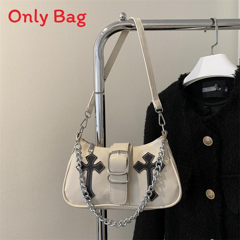 Street Style Pu Small Shoulder Bag With Chain Detail For Daily Use