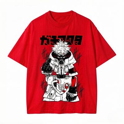 Japanese Anime-style T-shirts Include Streetwear Hip-hop Style Retro T-shirts Short-sleeved Shirts Clothing