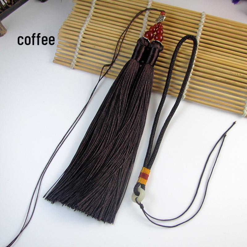 

Подвеска «Сделай сам» из бусин лотоса с двойной кисточкой, набор китайских узлов кофейный