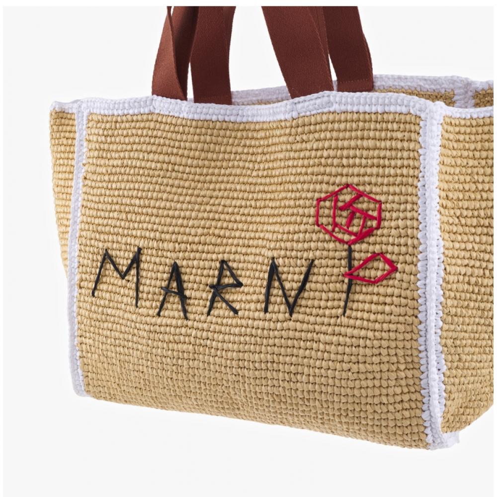 Marni Shmp0122l0 P6769 Zo761 Sillo Macrame Medium Shopper Bag Tote