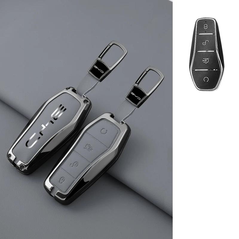 Alloy Car Remote Key Case Cover Shell For BYD Atto 3 Han EV Dolphin Lied Tang Dm Qin PLUS Song Pro MAX Yuan  Protector Keychain