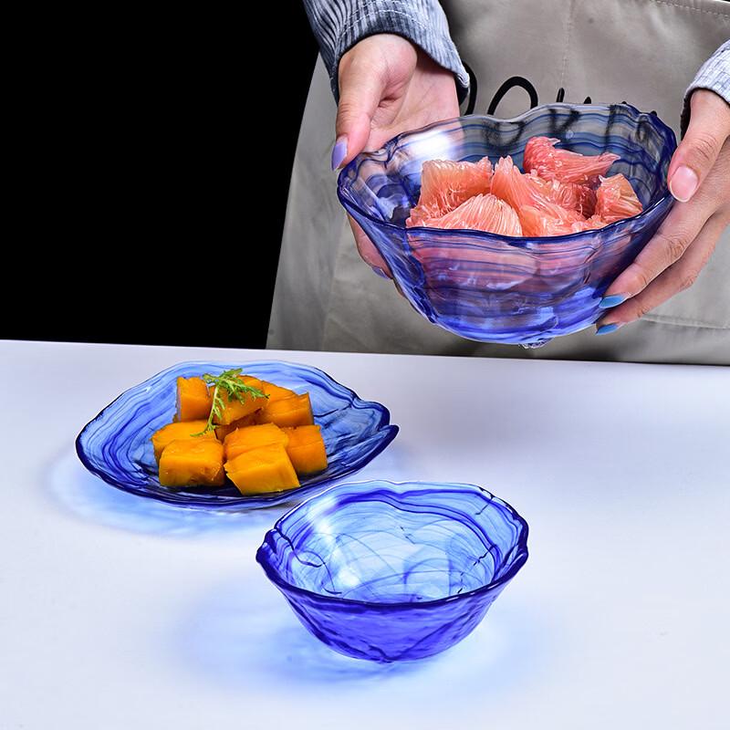 Japanese Style Frosted Glass Ink Salad Bowl