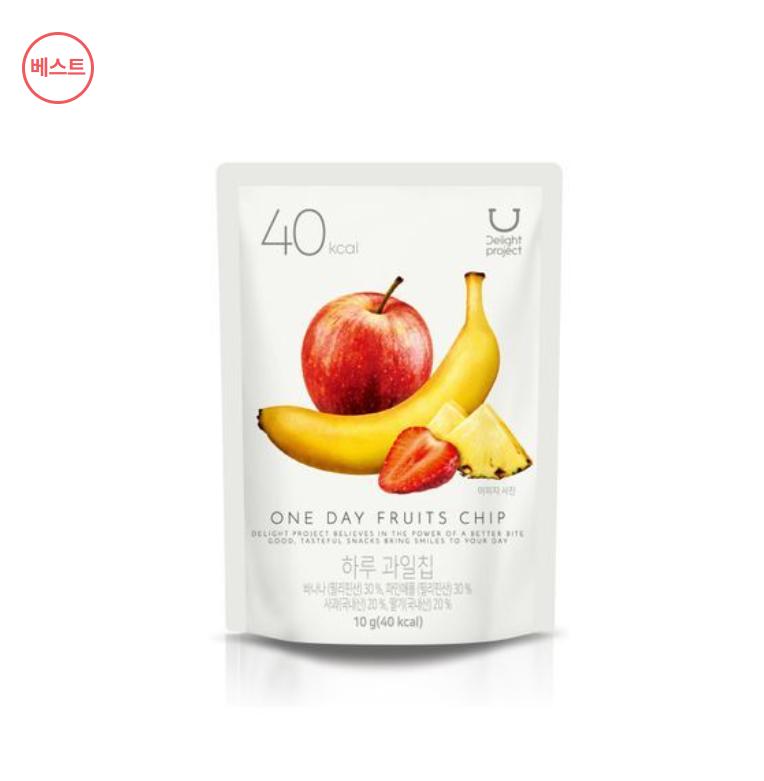 Delight project Fruit Chips 4-Flavor Vegan Dessert (Strawberry / Apple / Jeju Tangerine / Daily Fruit)