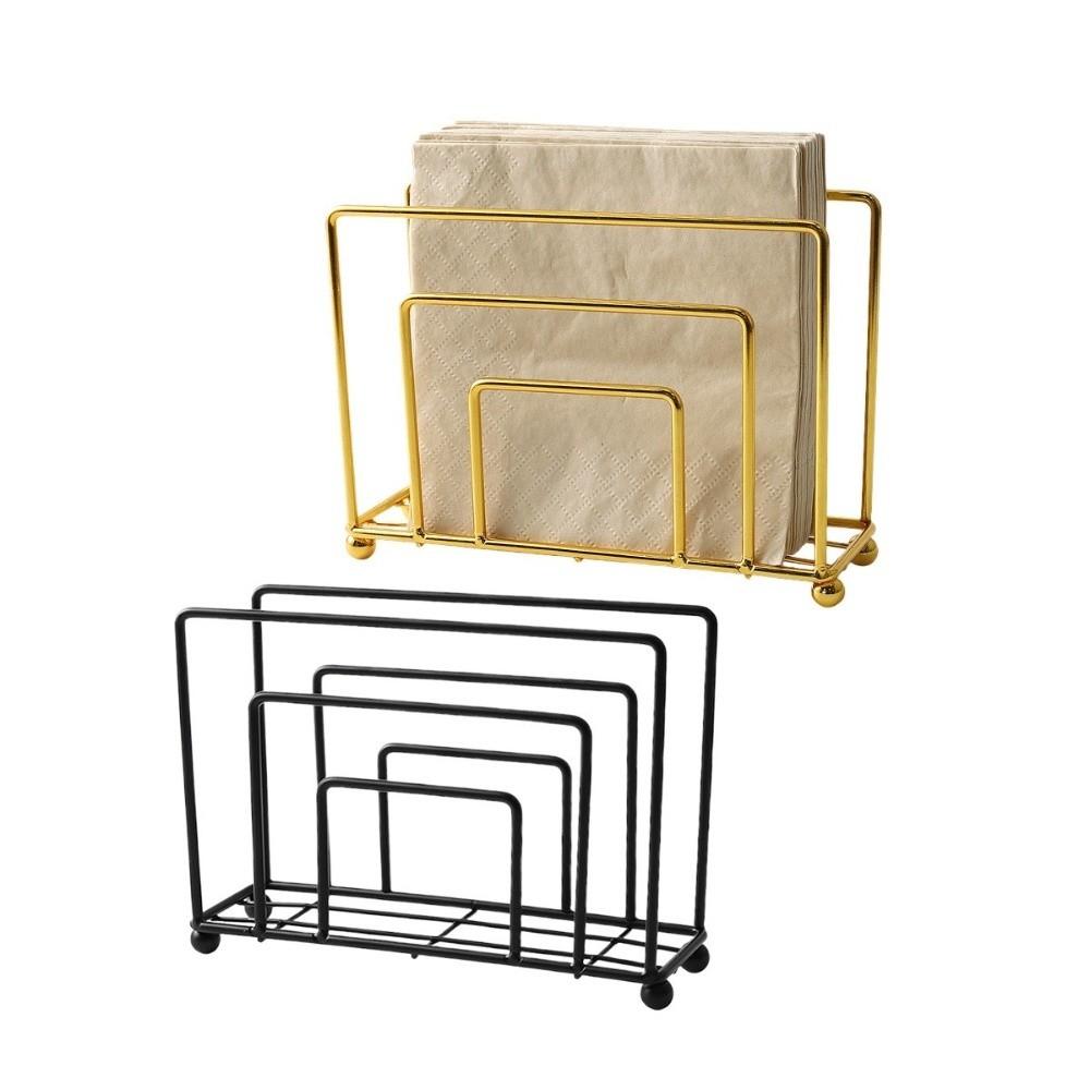 Durable Metal Tabletop Tissue Rack Decorative Elegant Paper Dispenser Minimalist Napkin Organizer for Kitchen Dining Table