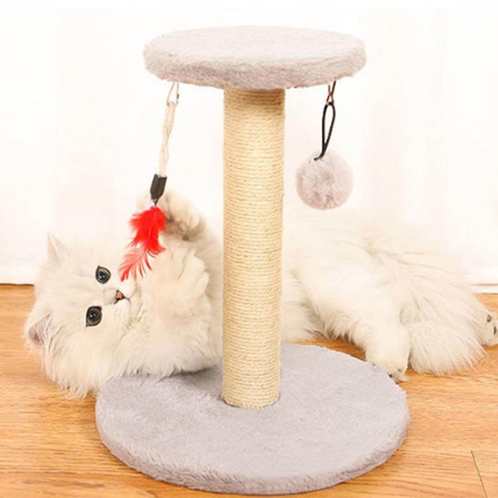 Brown Sisal Cats Scratch Post and Rest Area Cats Tree with Scratching Posts for Kittens and Small Cats